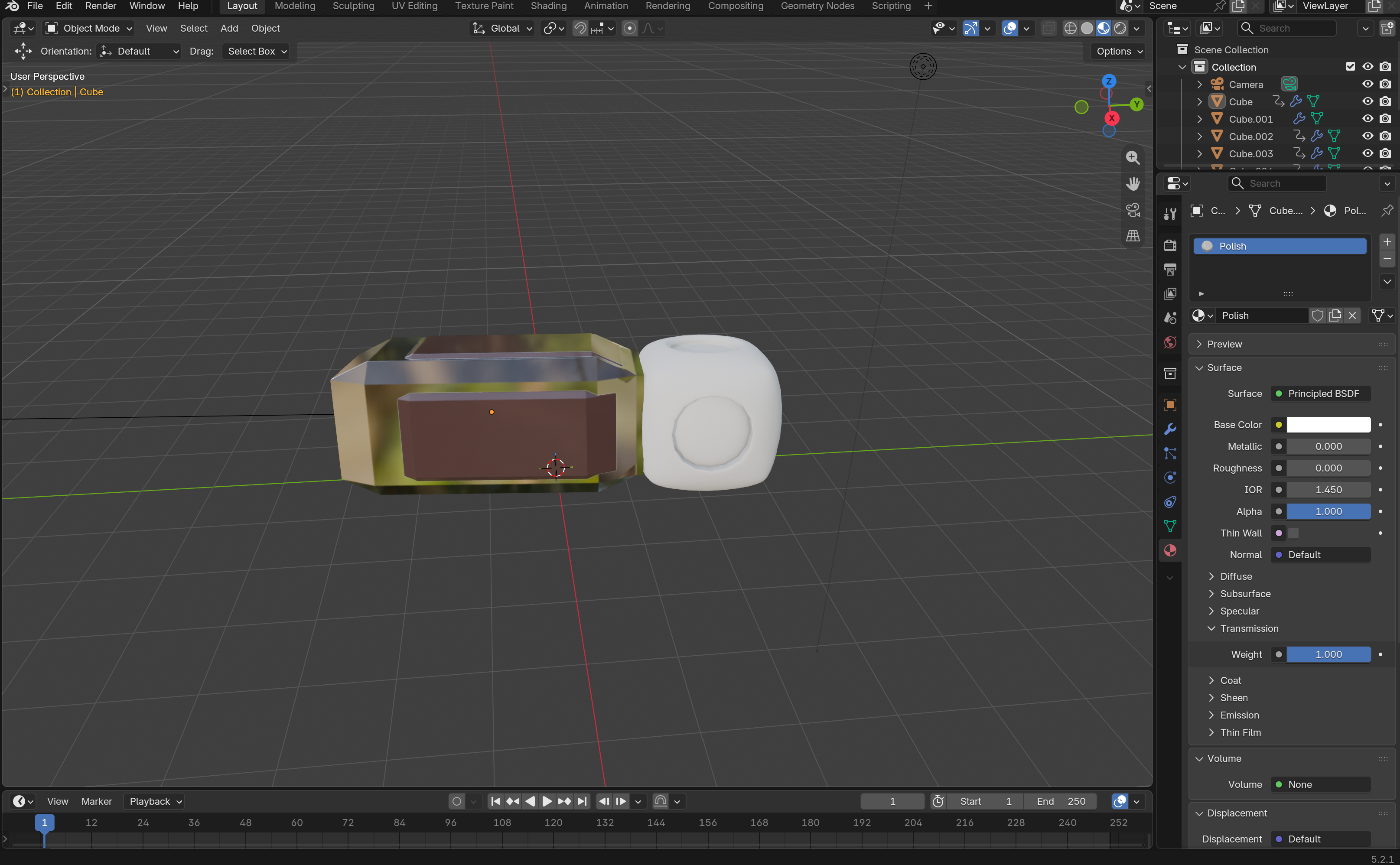 On Its Side View of Replicated Nail Polish Bottle in Blender